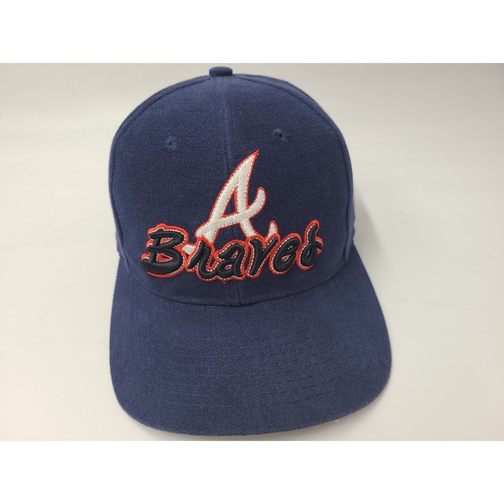 Vintage Atlanta Braves Drew Pearson Companies Snapback Hat Cap MLB Baseball Blue